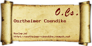Osztheimer Csendike névjegykártya
